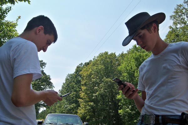 28_Zach and Chance 'duelling cell-phones'